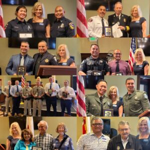a collage of several heros from our Gilroy California community posing for a photo after receiving awards